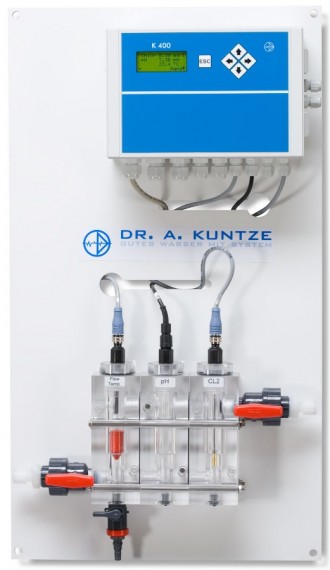 Online measuring and control system for free Chlorine, pH-value and Temperature - optionally with ORP measurement